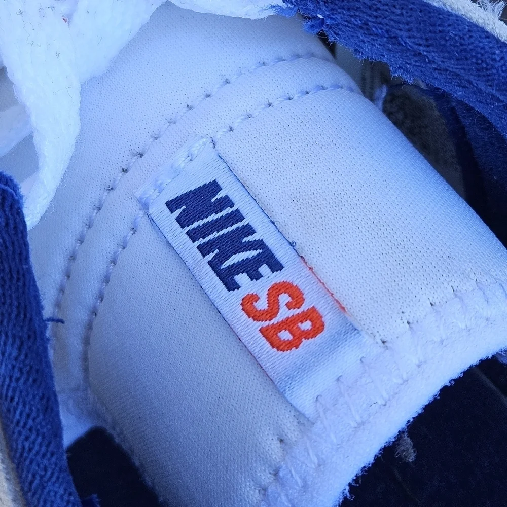 Nike Heritage Vulc SB White Gray Deep Royal Blue Shoes Mens Sneakers Size 9.5